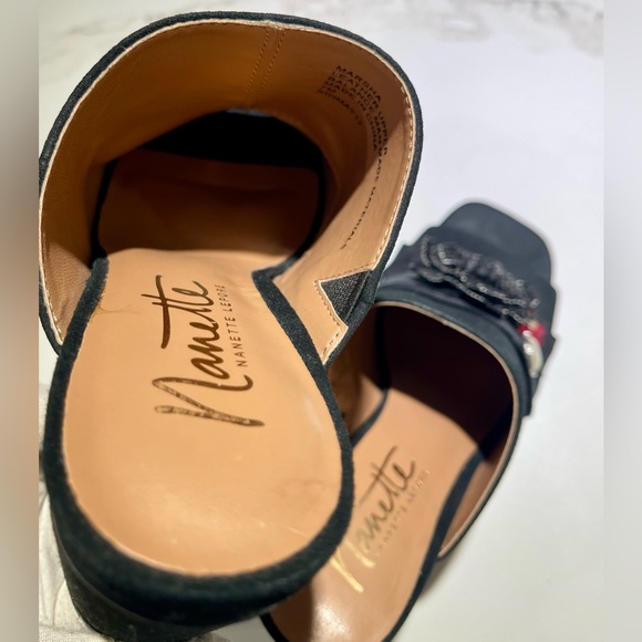 Nanette Lepore Marsha 4” Heel Open Toe, Black, Red details,Size 7M - Picture 10 of 10